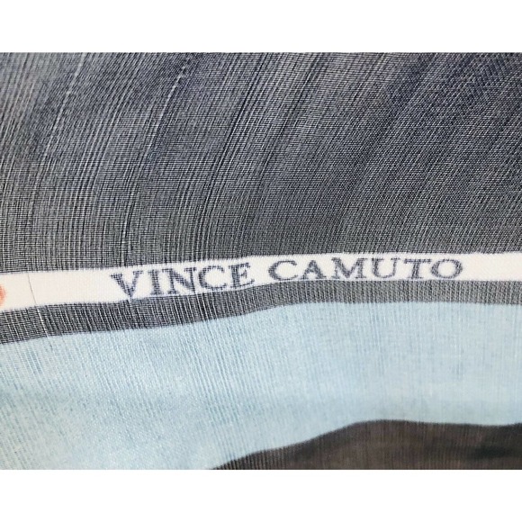 VINCE CAMUTO Designer 100% Silk Scarf Striped Sheer 17x70" Long Scarve - Picture 7 of 9